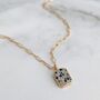 The Rectangle Dalmatian Jasper Necklace, Gold Plated, thumbnail 1 of 8