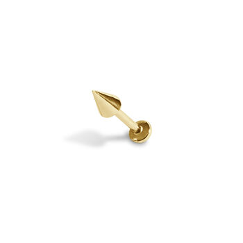 14 Carat Gold Spike, Threaded Labret Earring, 2 of 4