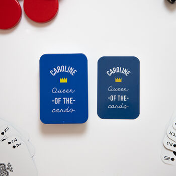 Personalised Queen Playing Cards In A Tin, 3 of 8