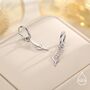 Sterling Silver Lavender Huggie Hoop Earrings, thumbnail 5 of 11
