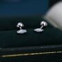 Sterling Silver White Opal Marquise Screw Backs Earrings, thumbnail 1 of 11