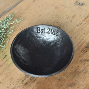 Hammered Iron Ring Bowl 6th Anniversary Gift, 3 of 11