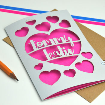 Personalise Papercut Love Heart Card, 8 of 8