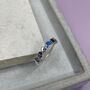 925 Sterling Silver Lunar Phases Ring Blue Opal, thumbnail 2 of 11