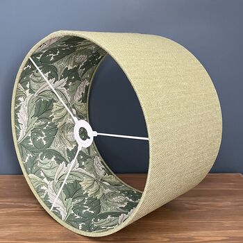 Lime Green William Morris Acanthus Tweed Lampshades, 8 of 10