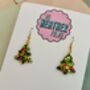 Sparkly Christmas Tree Glitter Resin Earrings / Christmas Gift / Secret Santa Gift, thumbnail 3 of 11