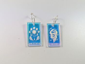 Tarot Cards Earrings Iridescent Acrylic Hoop Earrings, 4 of 9