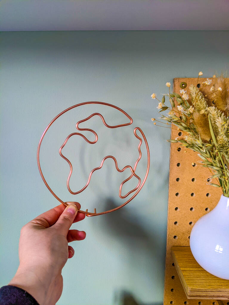 Globe Minimalist Wire Wall Art By Briar Rose Wire | notonthehighstreet.com