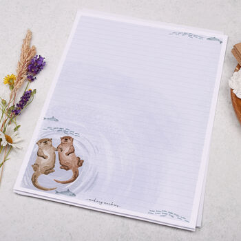 A4 Letter Writing Paper With Floating Otters, 3 of 4