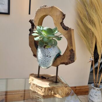 Handmade Natural Wood Vase Decor, 3 of 6