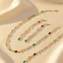 Luxury Gold Plated Multi Colour Gemstone Crystal Necklace, thumbnail 4 of 5