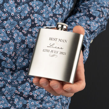 Personalised Best Man Hip Flask Gift, 2 of 3
