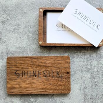 Personalised Walnut Business Card Holder, 3 of 5