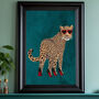 Custom Personalised Leopard Wearing Heels Art Print, thumbnail 2 of 7