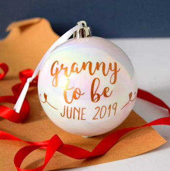 Personalised Grandparent To Be Bauble, 2 of 2