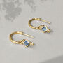 Divinity Princess Blue Topaz Hoops Silver/Gold Plated, thumbnail 3 of 6