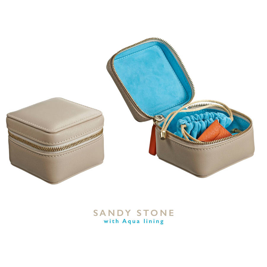 personalised luxury leather jewellery box for travel by stow