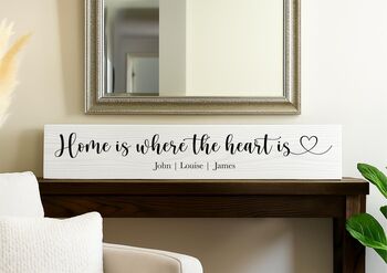 Home Is Where The Heart Is Personalised Sign, 2 of 6