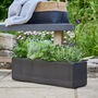 Mela Wide Black Ribbed Planter, thumbnail 1 of 7