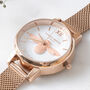 Personalised Rose Gold Plated Bee Watch With White Face, thumbnail 1 of 10