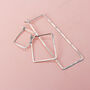Rectangle Hoop Earrings In Sterling Silver, thumbnail 1 of 8