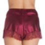 Lace French Knicker In Burgundy Satin, thumbnail 3 of 3