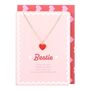 Bestie Enamel Heart Necklace Greeting Card, thumbnail 2 of 2