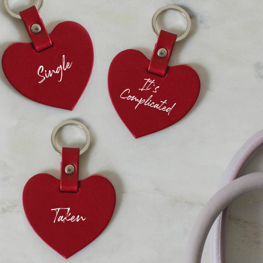 Personalised Red Heart Leather Keyring Made In England By Holdall & Co ...