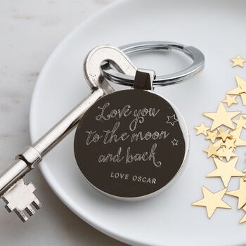 Personalised Love You To Moon And Back Keyring, 6 of 8