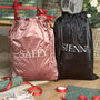 Pink Personalised Velvet Christmas Sack, thumbnail 3 of 3