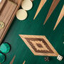 Manopoulos Walnut And Oak Green 19'x12' Backgammon, thumbnail 7 of 12