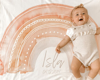 Personalised Baby Name And Birth Date Swaddle Blanket, 3 of 8