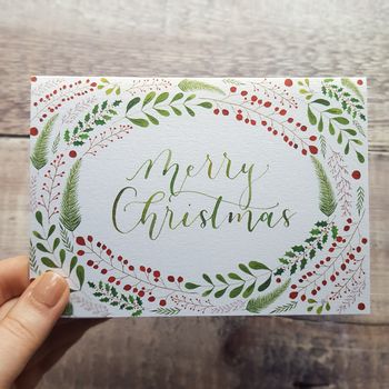 'Merry Christmas' Hand Lettered Christmas Card, 3 of 4