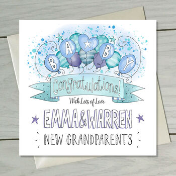 New Grandparents Baby Congratulations Card, 2 of 4