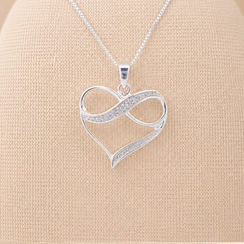 Personalised Large Sterling Silver Infinity Heart Pendant Necklace, 2 of 10