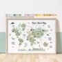 Personalised Children's World Map Print, thumbnail 1 of 5