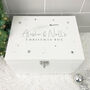 Personalised White Wooden Couples Christmas Eve Box Three Sizes 22cm | 27cm | 30cm, thumbnail 1 of 8