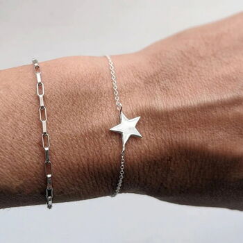Sterling Silver Star Charm Bracelet, 5 of 10