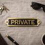 Brass Private Door Sign Plaque With Black Finish, thumbnail 9 of 9