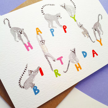 Lemurs Happy Birthday Card, 2 of 2