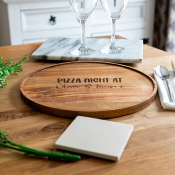 Personalised Pizza Board Acacia Wood, 3 of 5