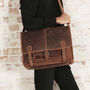Urban Large Leather Satchel Bag, thumbnail 3 of 8