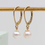 9ct Gold And Freshwater Pearl Leverback Earrings, thumbnail 1 of 3