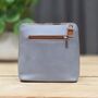 Leather Cross Body Handbag In Light Grey And Tan, thumbnail 2 of 3