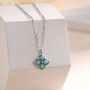 Aqua Green Opal Hydrangea Pendant Necklace, thumbnail 1 of 12