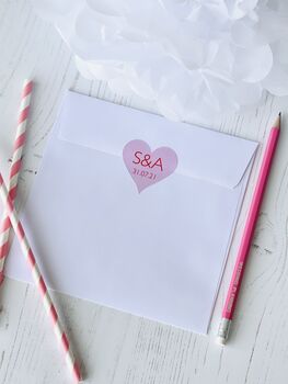 Personalised Heart Wedding Stickers, 6 of 10
