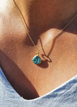 Gold Vermeil Plated Turquoise Dec Birthstone Necklace, 3 of 6