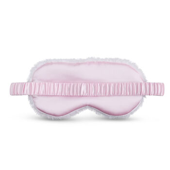 Silver Cloud Pink Fluffy Satin Sleep Eye Mask, 3 of 5