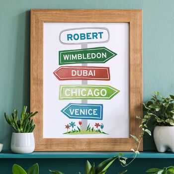 Personalised Signpost Print For Him / Father's Day Gift, 2 of 3
