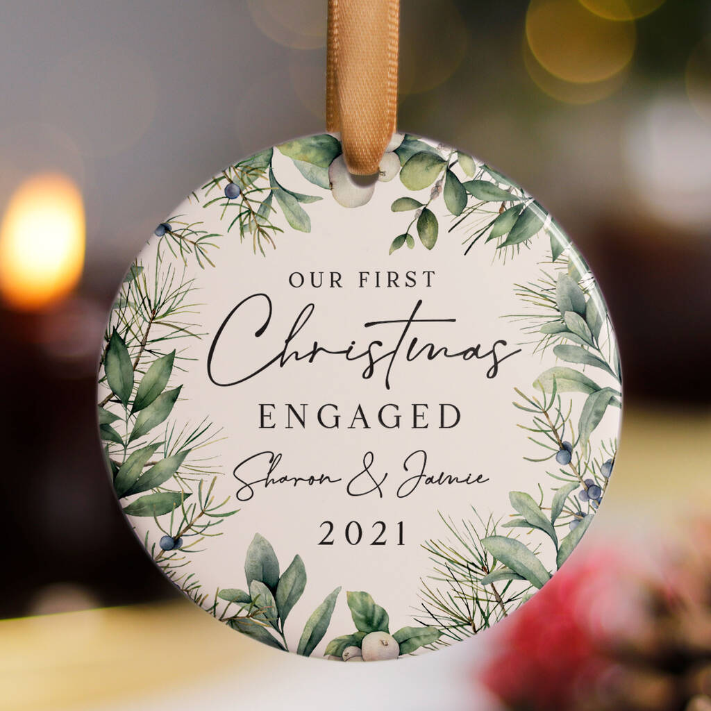 Personalised First Christmas Engaged Ceramic Gift By Secret Creation Ltd